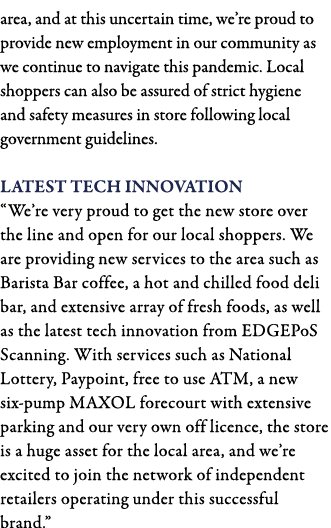 area, and at this uncertain time, we re proud to provide new employment in our community as we continue to navigate t   
