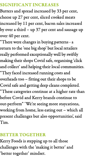 Significant increases Butters and spread increased by 33 per cent, cheese up 27 per cent, sliced cooked meats increas   