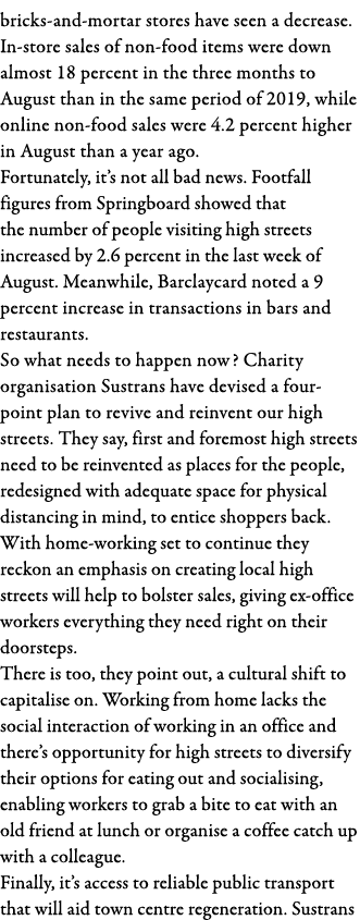 bricks-and-mortar stores have seen a decrease  In-store sales of non-food items were down almost 18 percent in the th   