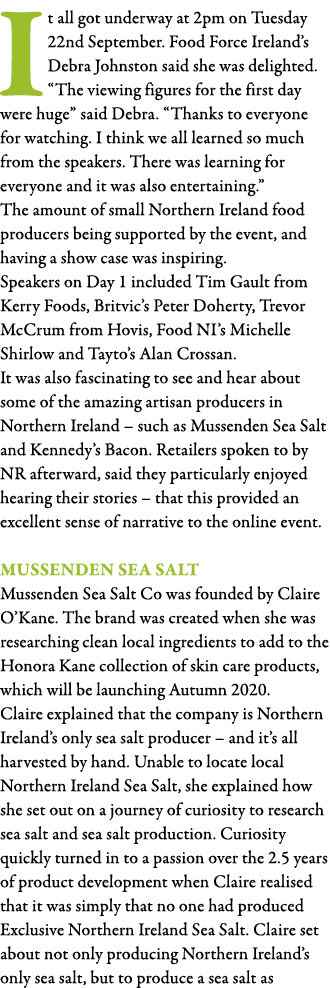 It all got underway at 2pm on Tuesday 22nd September  Food Force Ireland s Debra Johnston said she was delighted   Th   