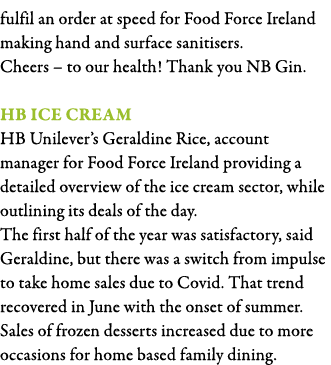 fulfil an order at speed for Food Force Ireland making hand and surface sanitisers  Cheers   to our health  Thank you   