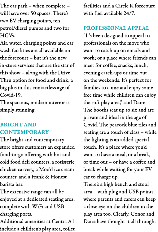 The car park   when complete   will have over 50 spaces  There s two EV charging points, ten petrol diesel pumps and    